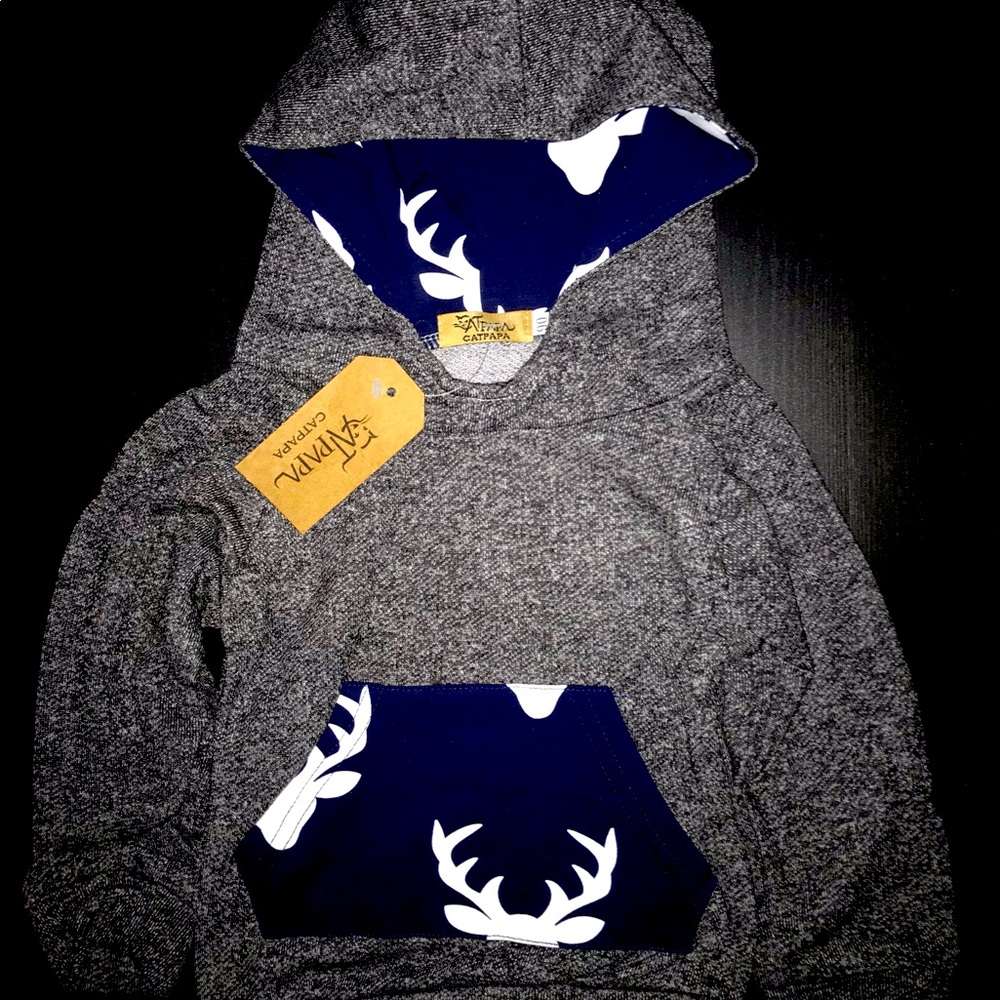 CATPAPA Cute Reindeer Hoodie & Pants Set f…